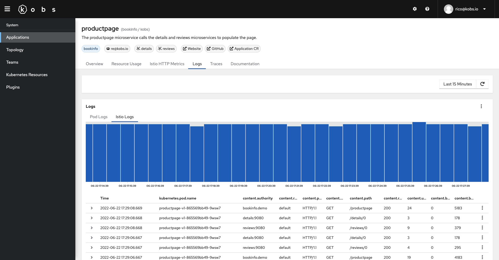 Applications Logs